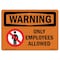 Signmission Safety Sign, OSHA WARNING, 5" Height, 7" Width, Only Employees Allowed, Landscape OS-WS-D-57-L-12289 - alternate 1